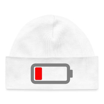 La batterie est vide - Bonnet bébé bio - blanc - Devant