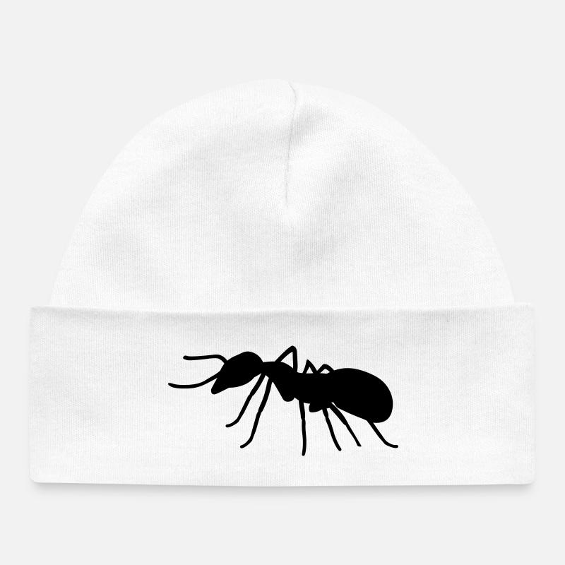 Ant - Baby Organic Beanie - white
