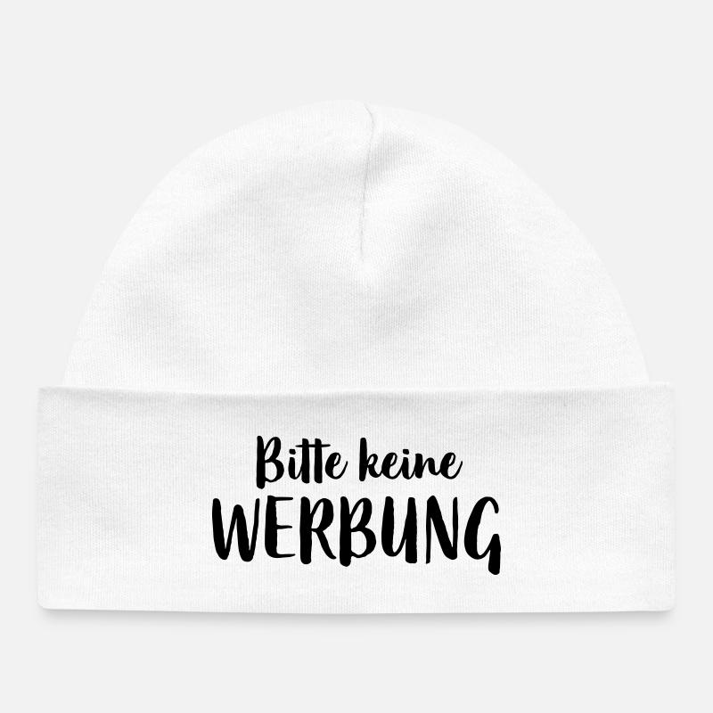 Bitte keine Werbung Aufkleber Briefkasten - Baby Organic Mütze - Weiß