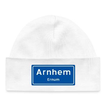 Arnhem place name sign - Baby Organic Beanie - white - Front