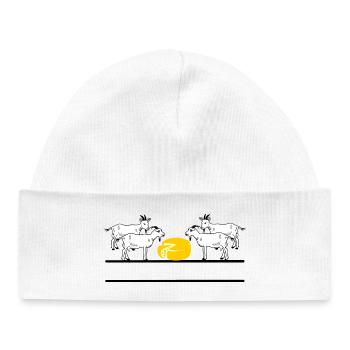 Four goats - Baby Organic Beanie - white - Front