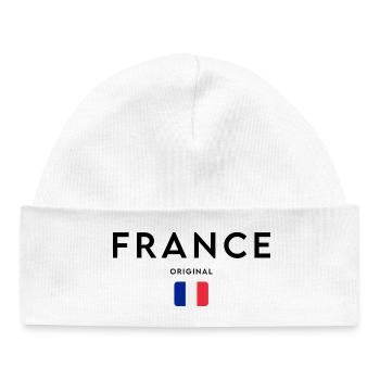 French pride, minimalist sleek design - Baby Organic Beanie - white - Front
