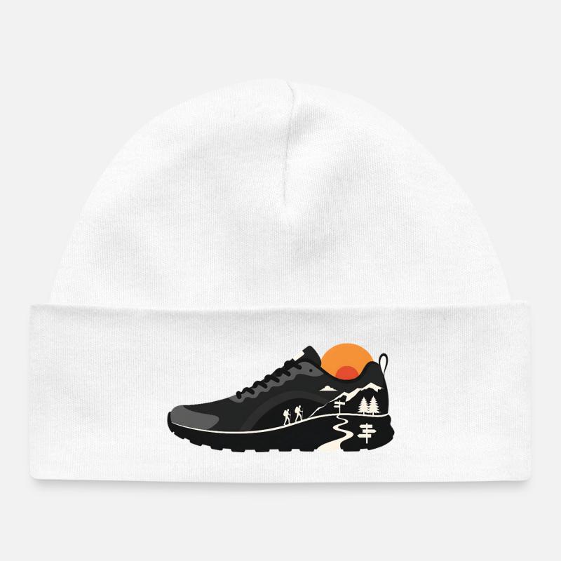 Conception de chaussures de randonnée pour sentiers de montagne - Bonnet bébé bio - blanc