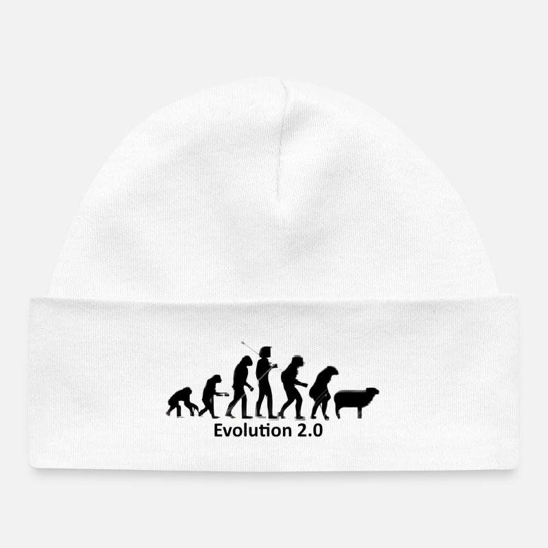 Human evolution in silhouette - Baby Organic Beanie - white
