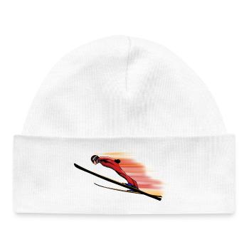Saut à ski jumper - Bonnet bébé bio - blanc - Devant