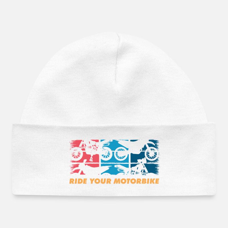 Conduisez votre moto – Design rétro classique - Bonnet bébé bio - blanc
