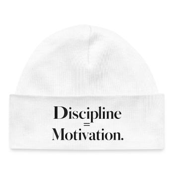 Discipline Motivation Typography - Baby Organic Beanie - white - Front