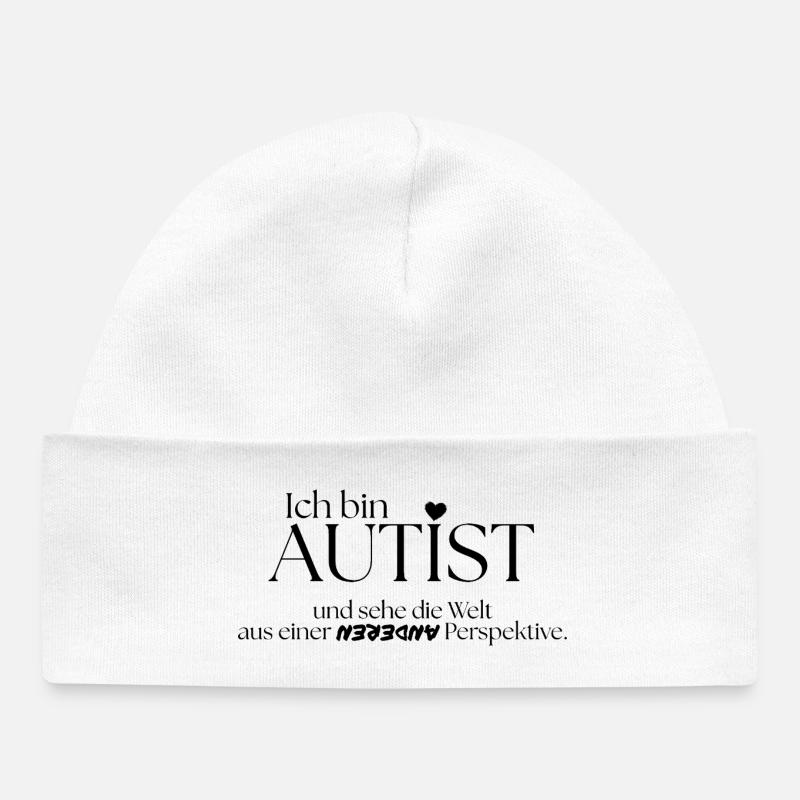 Je suis autiste - Bonnet bébé bio - blanc