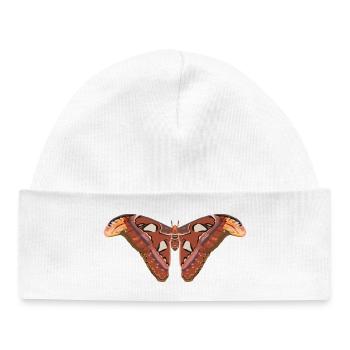 Schmetterlinge: Der Atlasspinner - Bonnet bébé bio - blanc - Devant