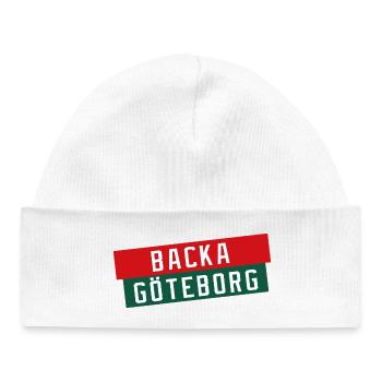 Backa Göteborg Diagonaltext - Baby Organic Mütze - Weiß - Vorne