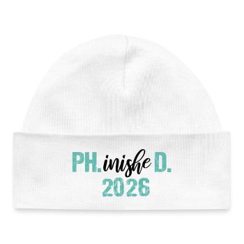 Doctor 2026 Degree Philistine Dissertation PhD - Baby Organic Beanie - white - Front