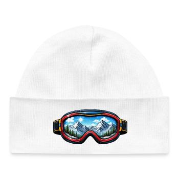  Skibrille Landschaft - Baby Organic Mütze - Weiß - Vorne