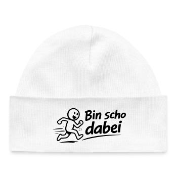 Bin scho dabei - Baby Organic Mütze - Weiß - Vorne