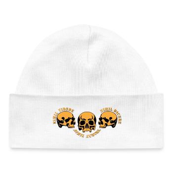 Three Skulls – Skull Trio - Baby Organic Beanie - white - Front