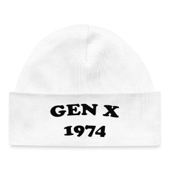 Gen X 1974 Vintage Stil - Baby Organic Mütze - Weiß - Vorne