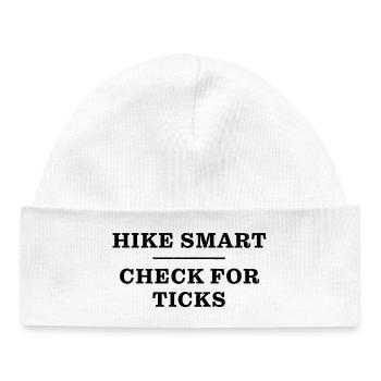 Tick check lyme disease awareness hiking safety - Baby Organic Beanie - white - Front