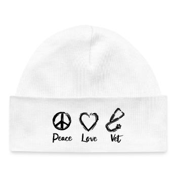 Vet Love - Baby Organic Beanie - white - Front