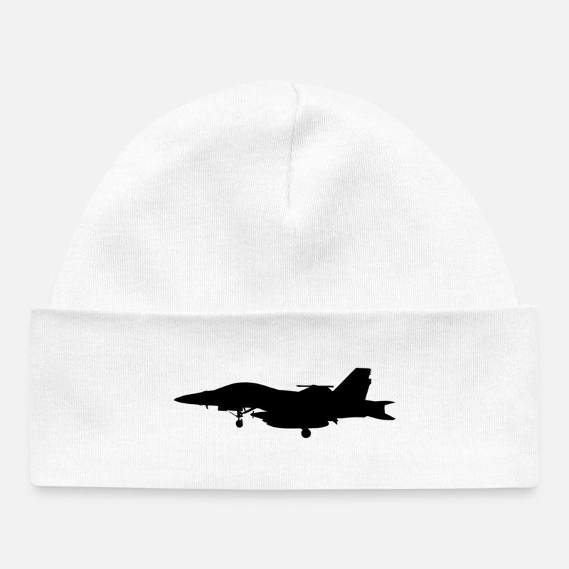 Avion de Chasse - Bonnet bébé bio - blanc