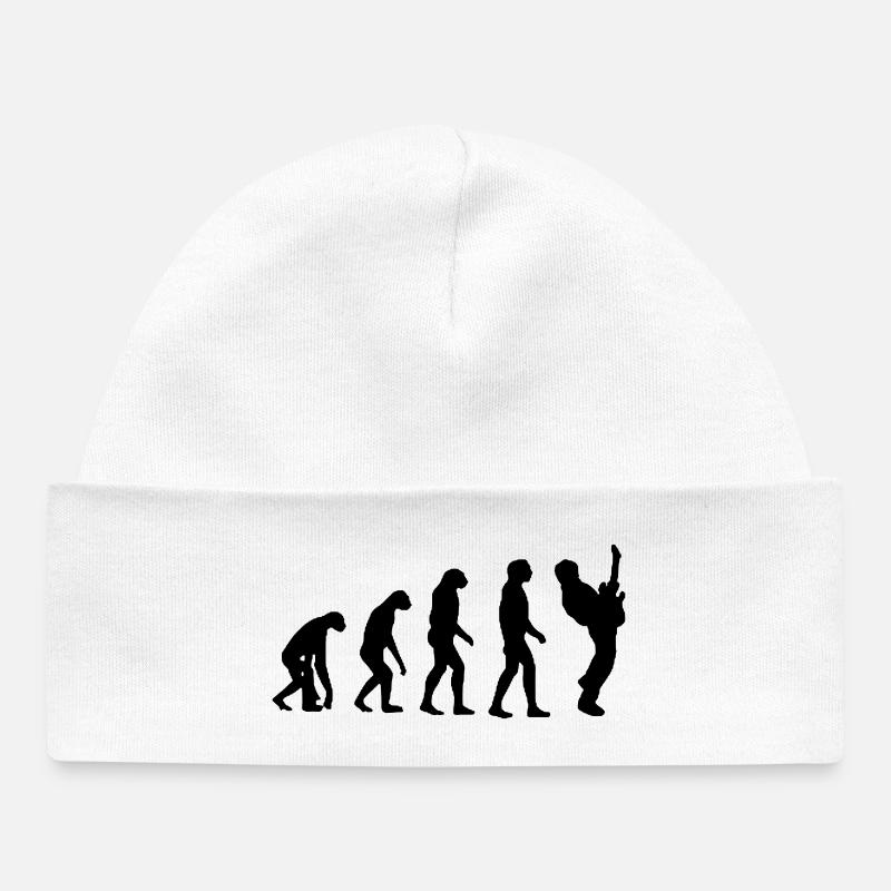 Evolution du guitariste, guitariste, musicien # - Bonnet bébé bio - blanc