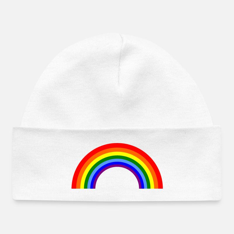 Arc arc-en-ciel - Bonnet bébé bio - blanc