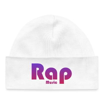 Musique rap de conception de texte vibrante - Bonnet bébé bio - blanc - Devant
