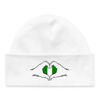 Nigeria Flag Heart Shape - Baby Organic Beanie - white - Front