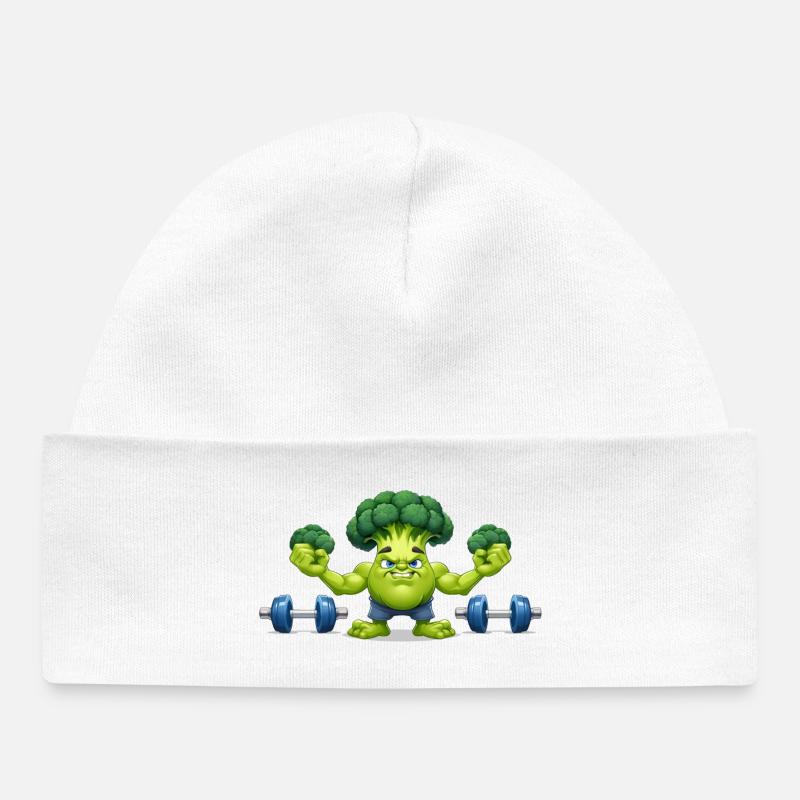 Halophiles de brocoli - Bonnet bébé bio - blanc