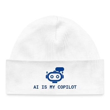 AI is My Copilot - Tech-KI-Design in Blau - Baby Organic Mütze - Weiß - Vorne