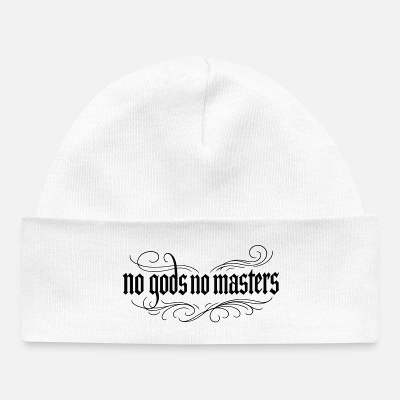 Pas de dieux, pas de maîtres Gothique - Bonnet bébé bio - blanc