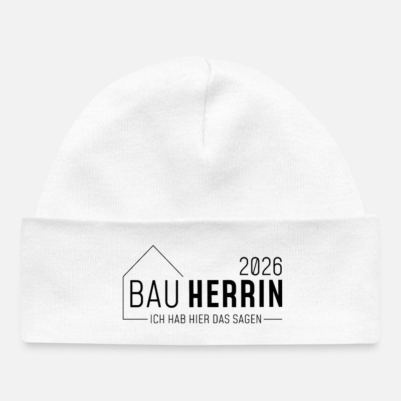 Constructeur 2026 - Je lui ai dit que - Bonnet bébé bio - blanc