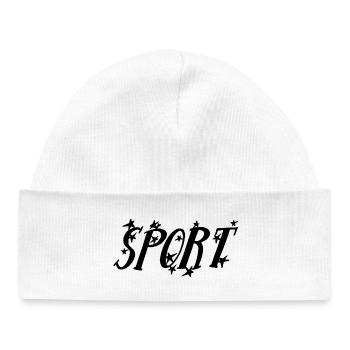 Dynamic sports motif with stars - Baby Organic Beanie - white - Front