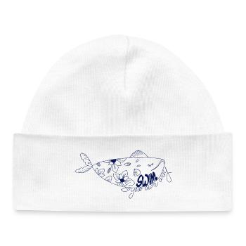 Nagez à votre façon - Bonnet bébé bio - blanc - Devant