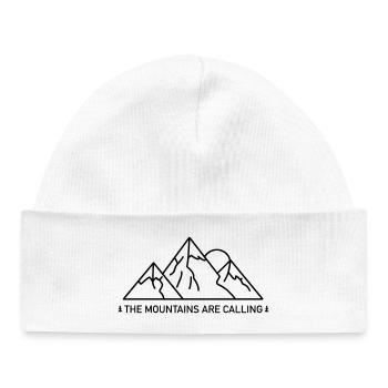 Les montagnes appellent - Bonnet bébé bio - blanc - Devant