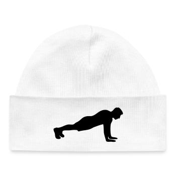 Push-up Fitness Silhouette - Baby Organic Beanie - white - Front