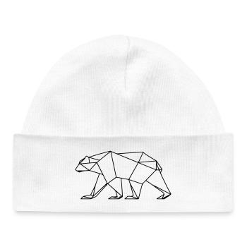 Polar Bär Polygon Eisbär Symbol - Baby Organic Mütze - Weiß - Vorne