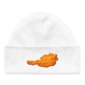 Schnitzel Österreich Kult & Leibspeise - Baby Organic Mütze - Weiß - Vorne