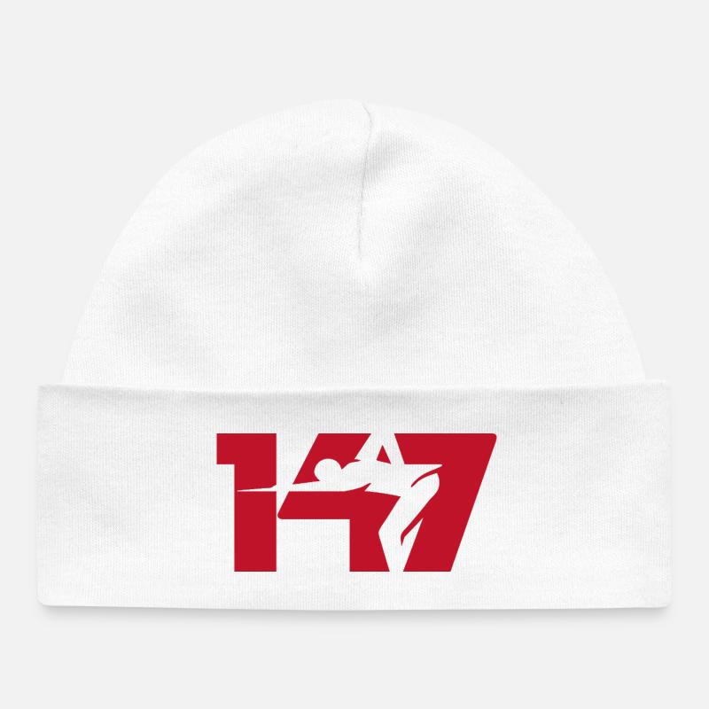 147 Icône du Snooker (Rouge) - Bonnet bébé bio - blanc