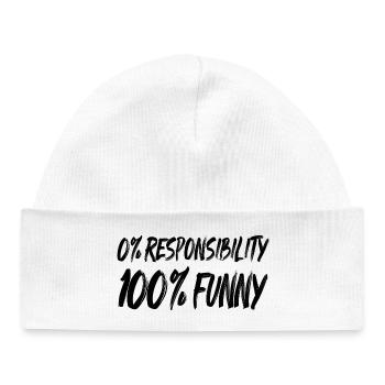 0 % Responsabilité 100 % DRÔLE - Bonnet bébé bio - blanc - Devant