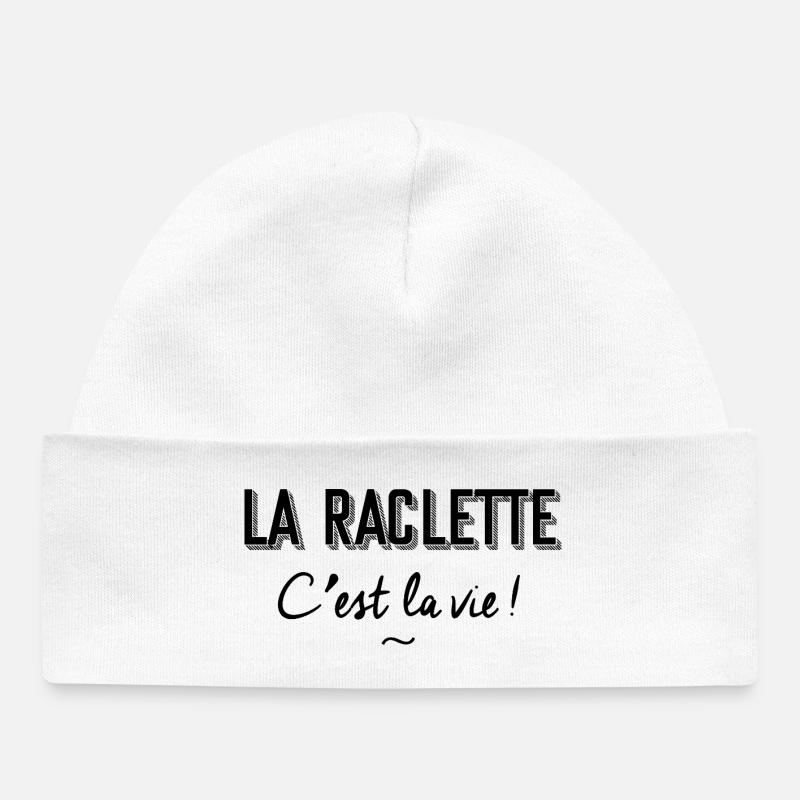 La raclette c'est la vie - Bonnet bébé bio - blanc