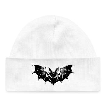 Bat Gothic Illustration - Baby Organic Beanie - white - Front