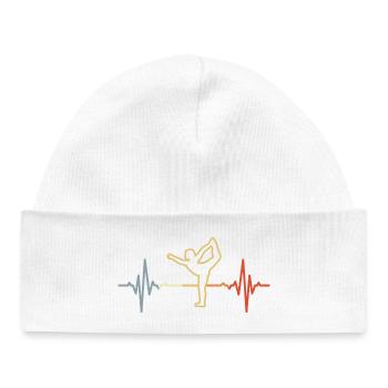 Yoga Heartbeat Retro Look - Baby Organic Beanie - white - Front
