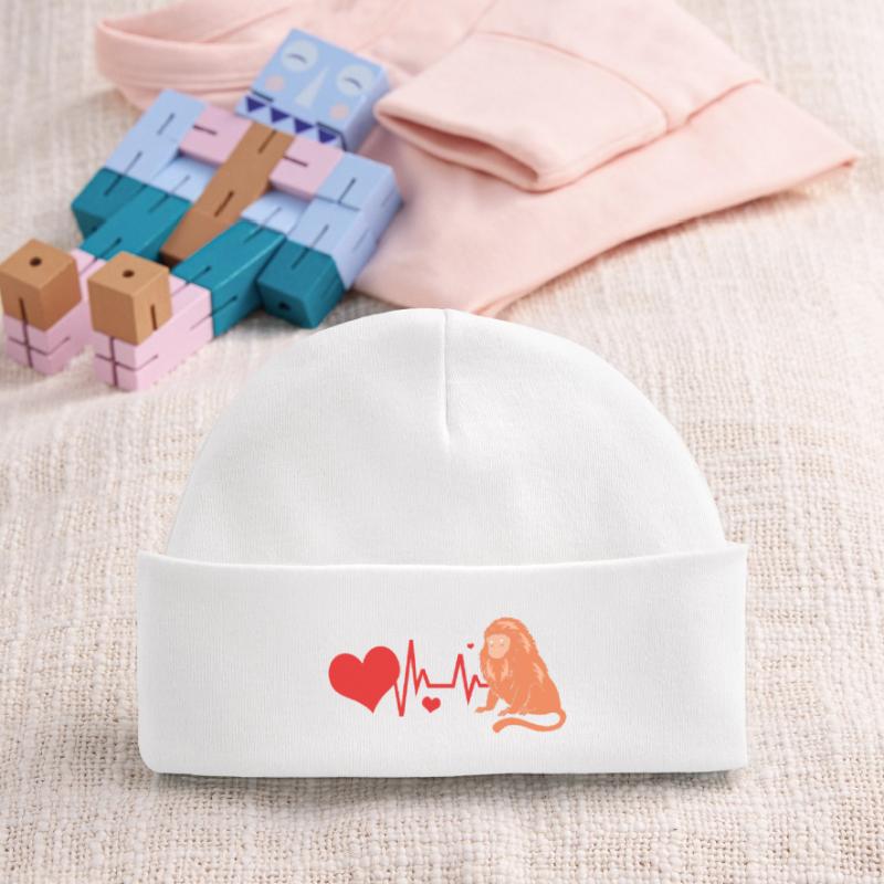 Tamarin Monkey Monkey Monkey Monkey Face Baby Organic Beanie
