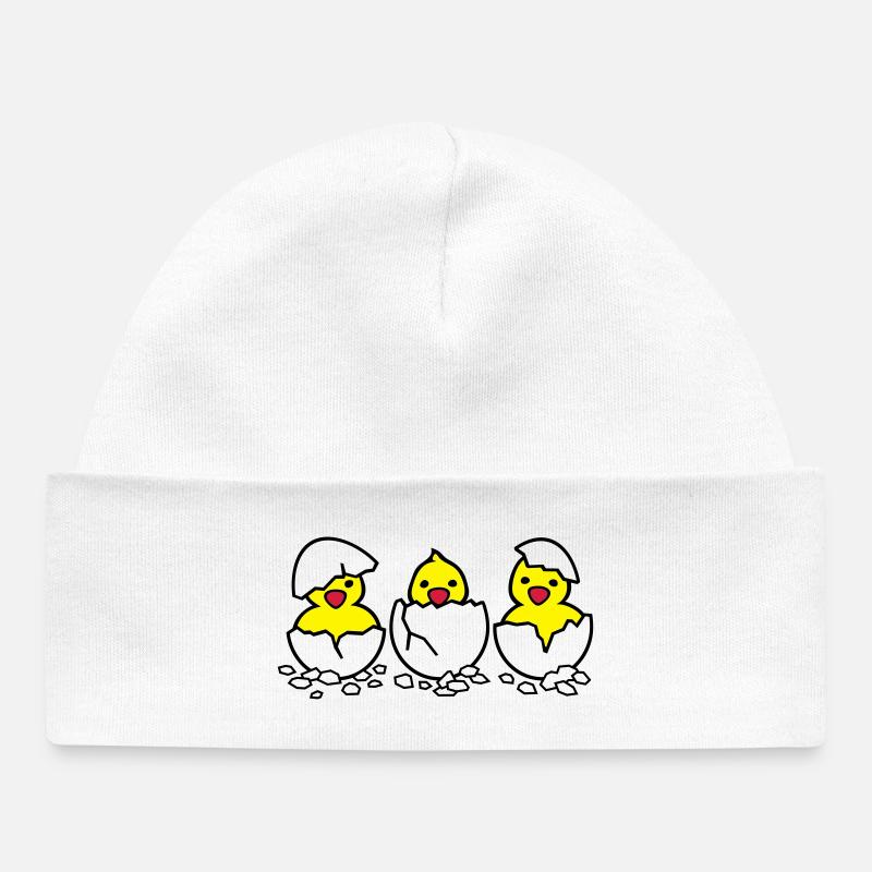 Drei aus dem Ei (c) - Bonnet bébé bio - blanc