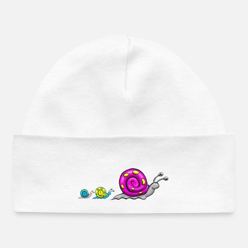 Comic famille Escargot - Bonnet bébé bio - blanc