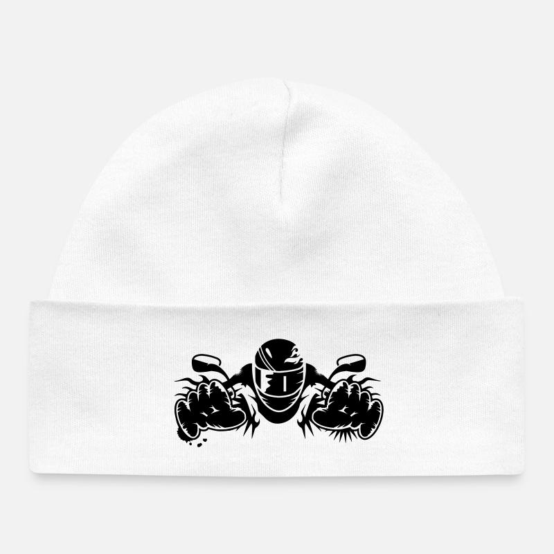 conduire une moto - Bonnet bébé bio - blanc