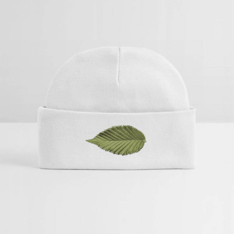 Leaf Structure Olive Green Pattern Baby Organic Beanie