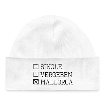 Mallorca Single Party Urlaub lustiger Spruch - Baby Organic Mütze - Weiß - Vorne
