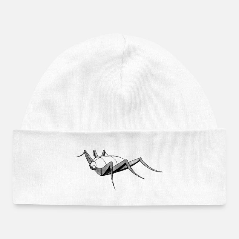 Construction d'un croquis de dessin d'insectes d'insectes - Bonnet bébé bio - blanc