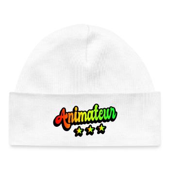 Animateur Regenbogen Design - Baby Organic Mütze - Weiß - Vorne