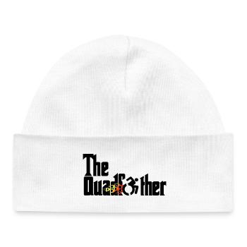 The Quadfather. Humor for wheelchair users * - Baby Organic Beanie - white - Front